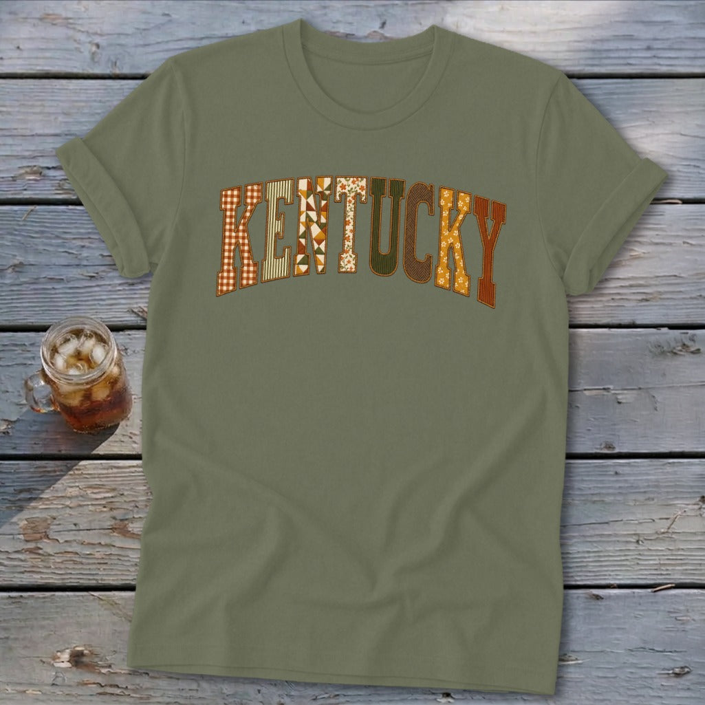 Kentucky Faux Embroidery Letters Softstyle Tee