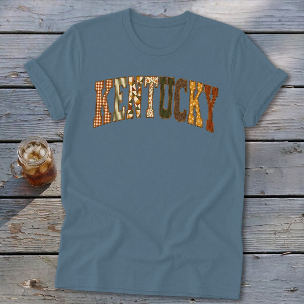 Kentucky Faux Embroidery Letters Softstyle Tee