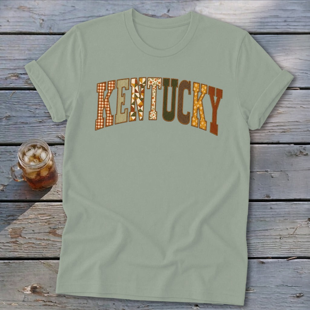 Kentucky Faux Embroidery Letters Softstyle Tee