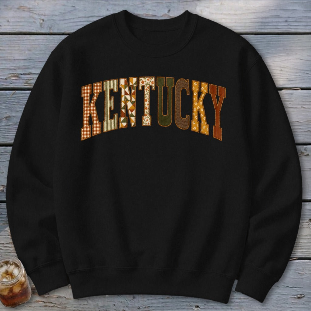 Kentucky Faux Embroidery Letters Sweatshirt