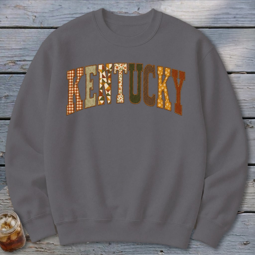 Kentucky Faux Embroidery Letters Sweatshirt