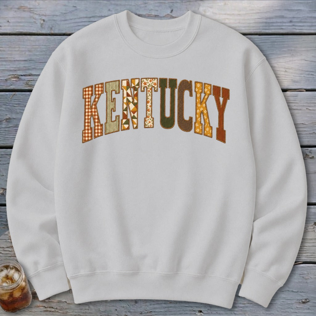 Kentucky Faux Embroidery Letters Sweatshirt