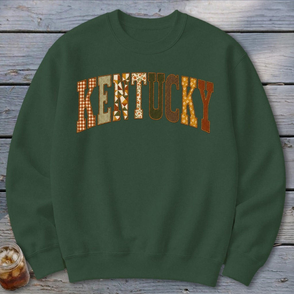Kentucky Faux Embroidery Letters Sweatshirt