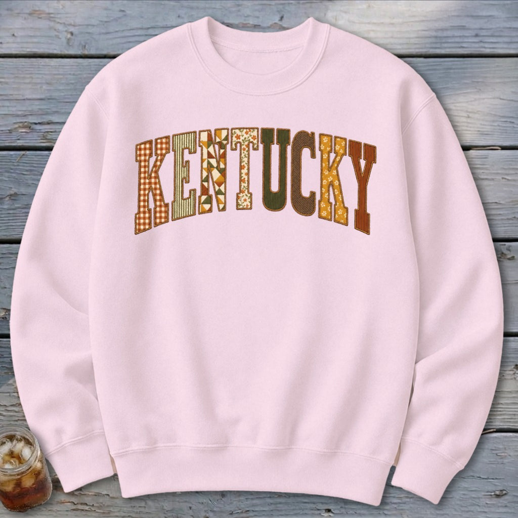 Kentucky Faux Embroidery Letters Sweatshirt
