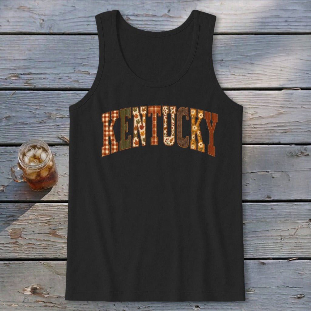 Kentucky Faux Embroidery Letters Tank Top
