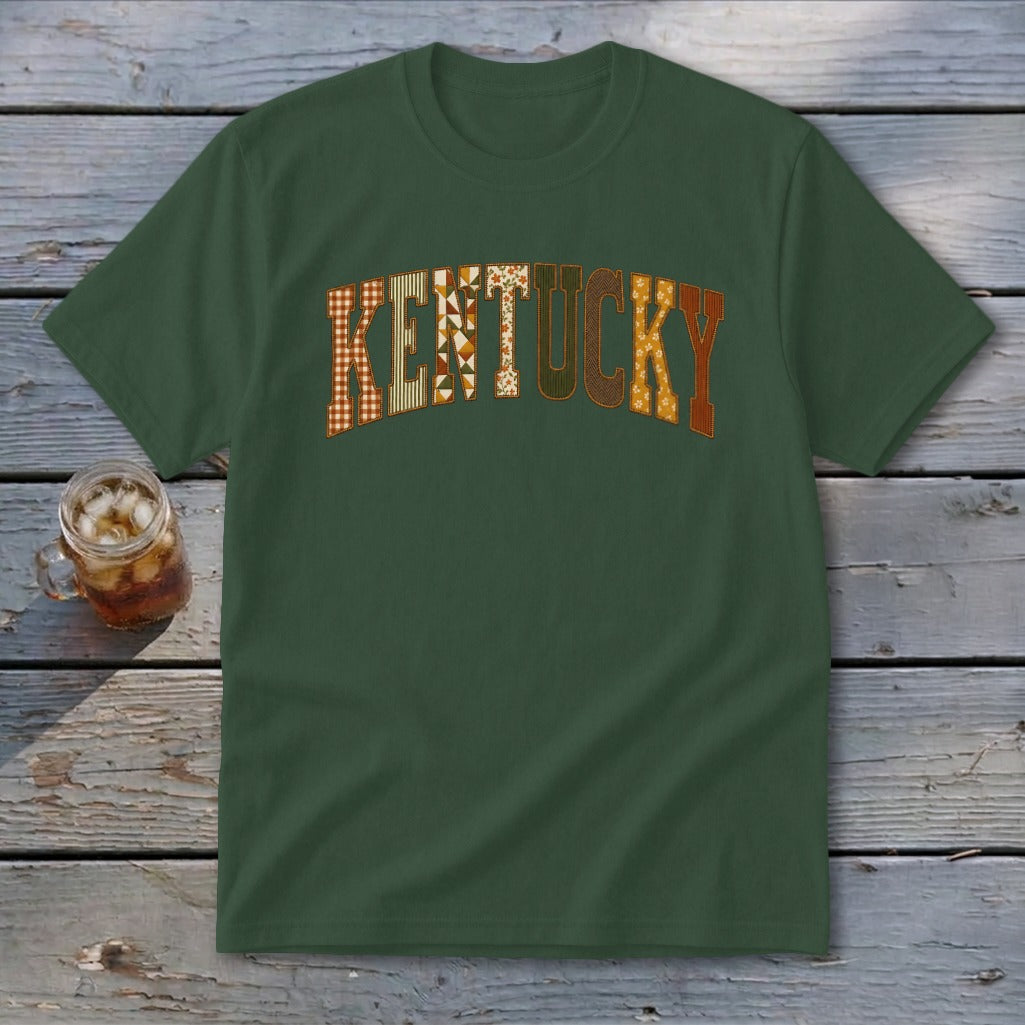 Kentucky Faux Embroidery Letters Youth Tee