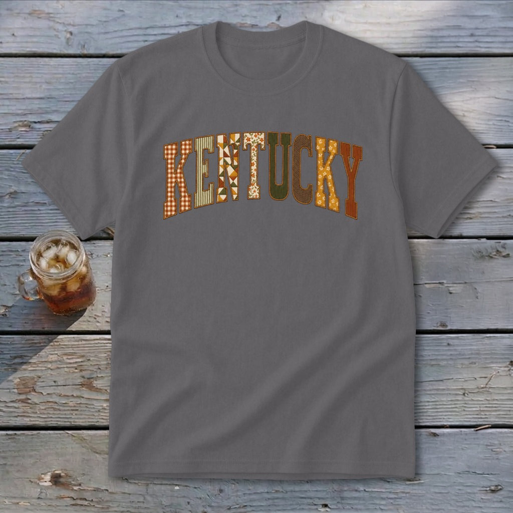 Kentucky Faux Embroidery Letters Youth Tee