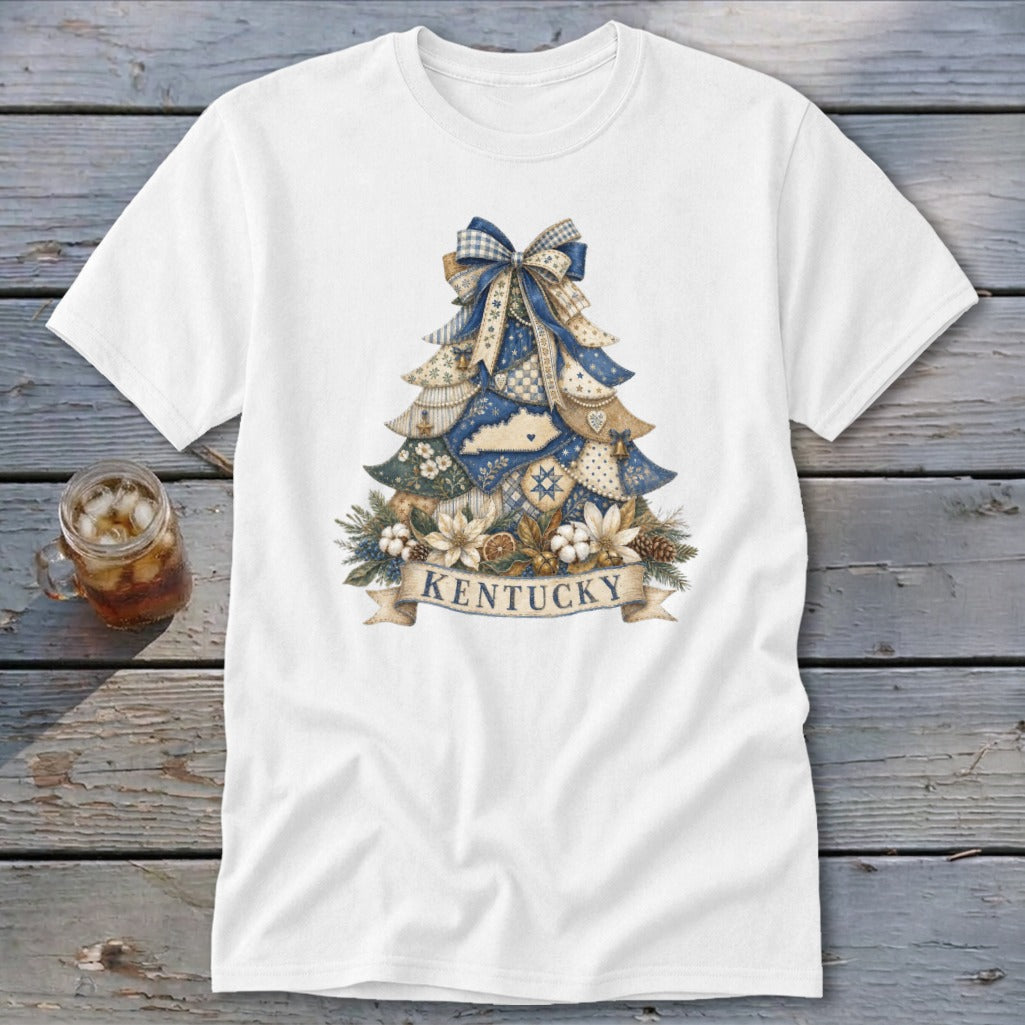 Kentucky Faux Patchwork Christmas Tree Classic Tee