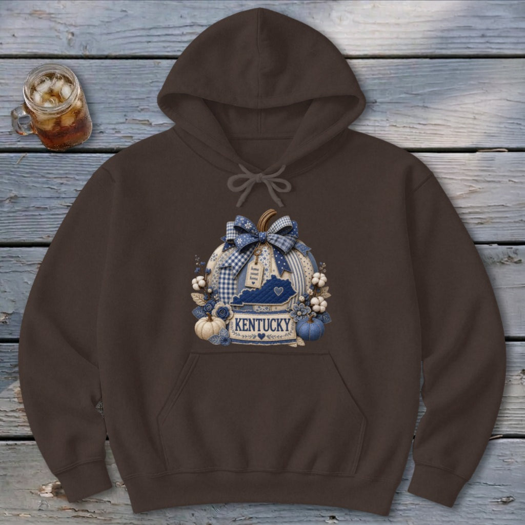 Kentucky Faux Patchwork Pumpkin Hoodie