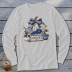 Kentucky Faux Patchwork Pumpkin Long Sleeve Tee