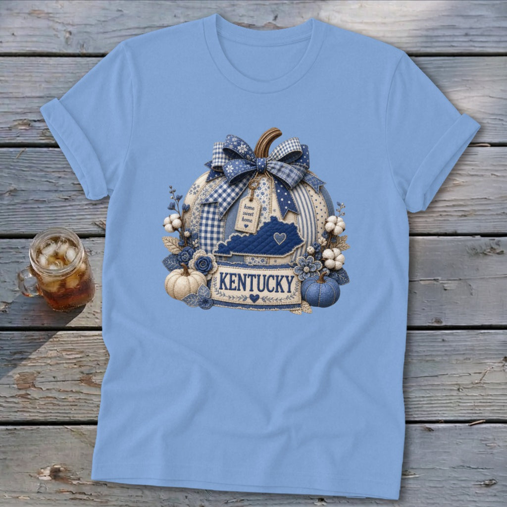 Kentucky Faux Patchwork Pumpkin Softstyle Tee