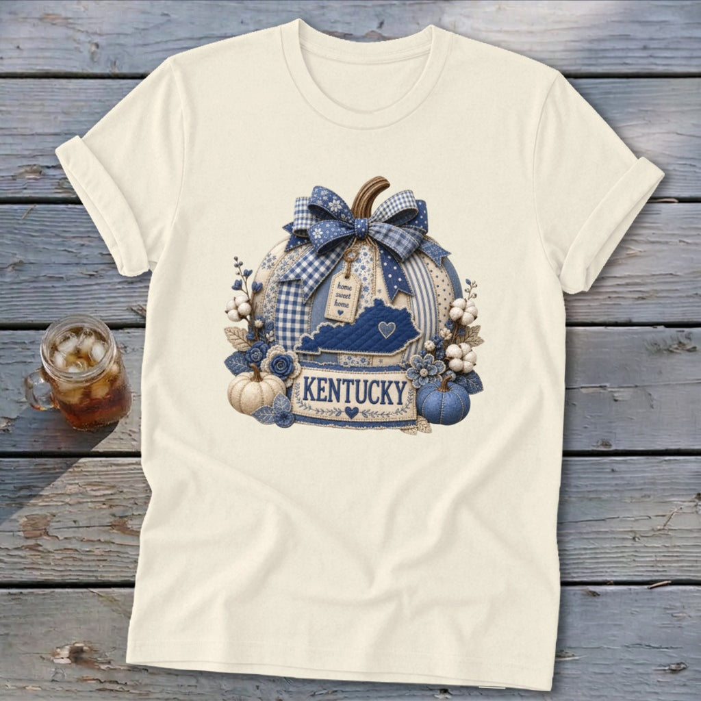 Kentucky Faux Patchwork Pumpkin Softstyle Tee