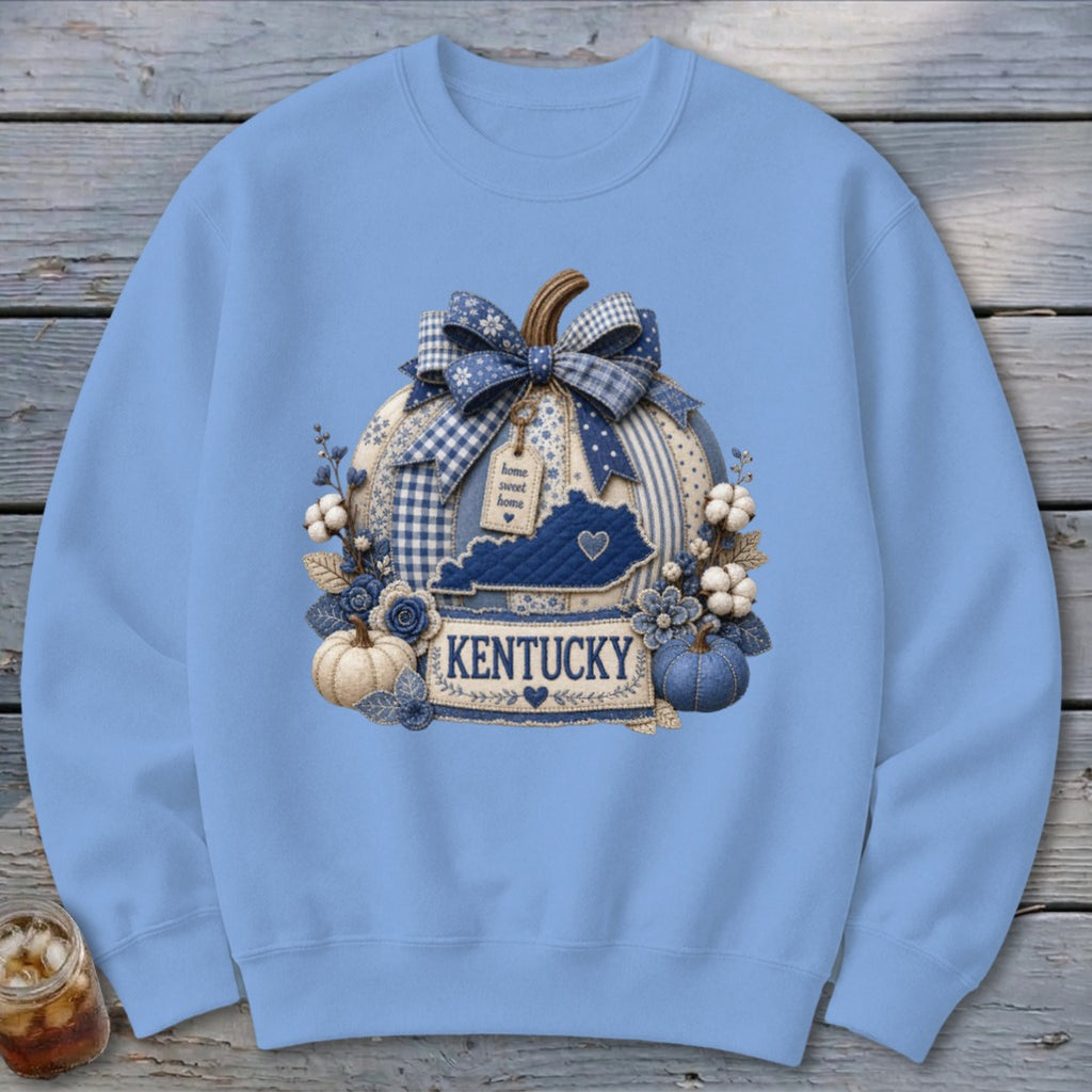 Kentucky Faux Patchwork Pumpkin Sweatshirt