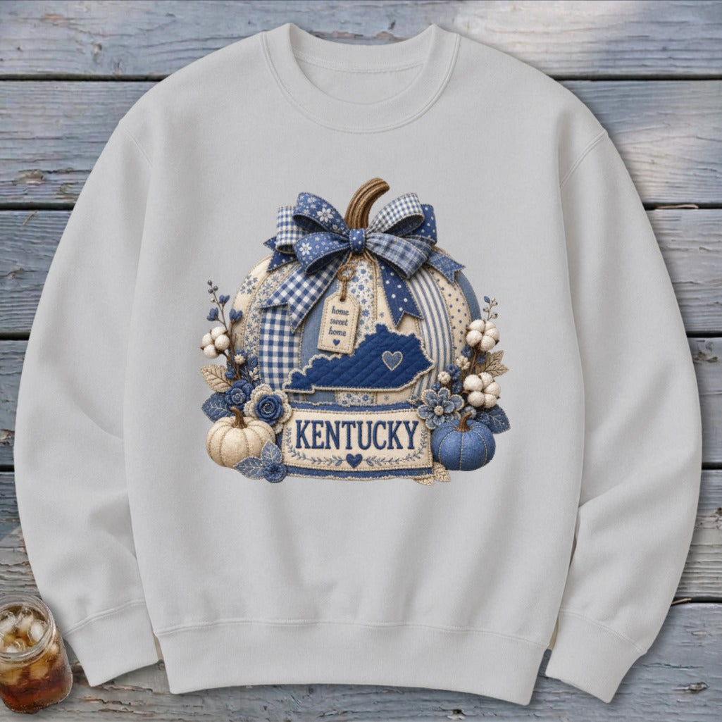 Kentucky Faux Patchwork Pumpkin Sweatshirt