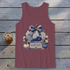 Kentucky Faux Patchwork Pumpkin Tank Top