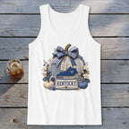 Kentucky Faux Patchwork Pumpkin Tank Top