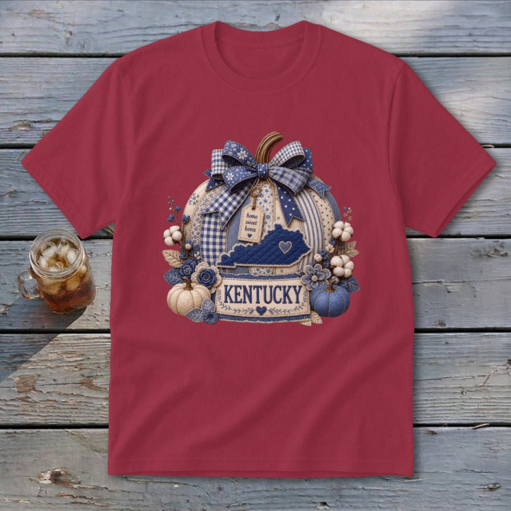 Kentucky Faux Patchwork Pumpkin Youth Tee