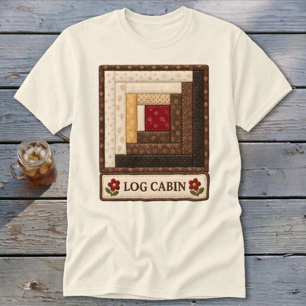 Log Cabin Faux Quilt Block Classic Tee