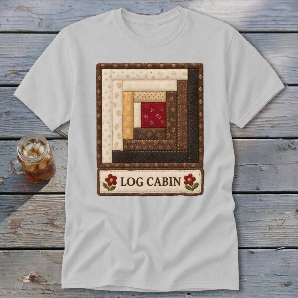 Log Cabin Faux Quilt Block Classic Tee
