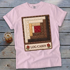 Log Cabin Faux Quilt Block Signature Tee