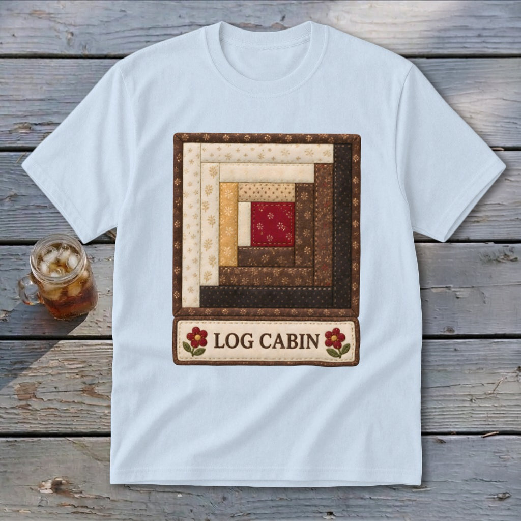 Log Cabin Faux Quilt Block Youth Tee