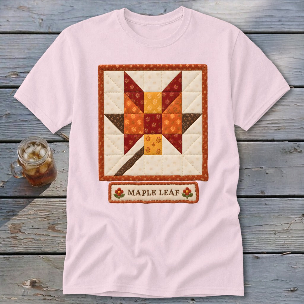 Maple Leaf Faux Quilt Block Classic Tee