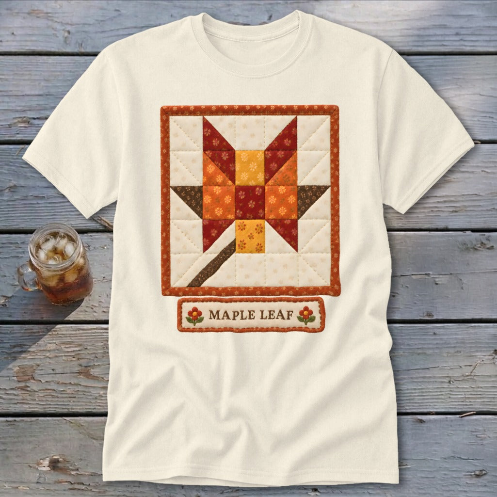 Maple Leaf Faux Quilt Block Classic Tee
