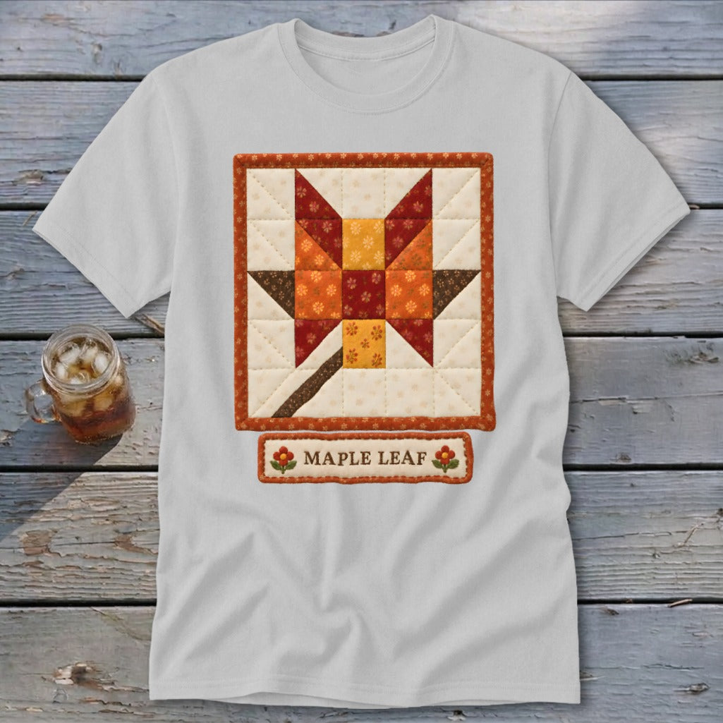 Maple Leaf Faux Quilt Block Classic Tee