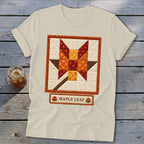 Maple Leaf Faux Quilt Block Softstyle Tee