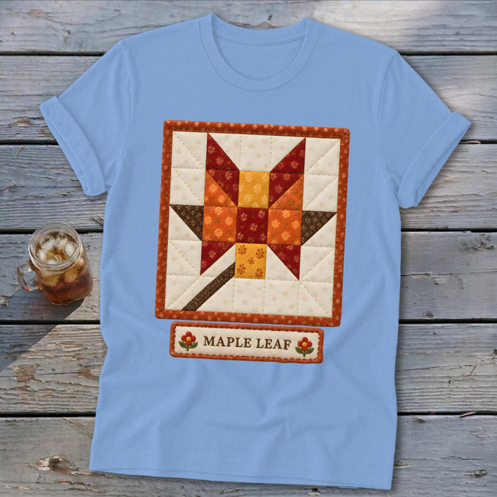 Maple Leaf Faux Quilt Block Softstyle Tee