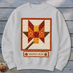 Maple Leaf Faux Quilt Block Sweatshirt
