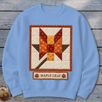 Maple Leaf Faux Quilt Block Sweatshirt