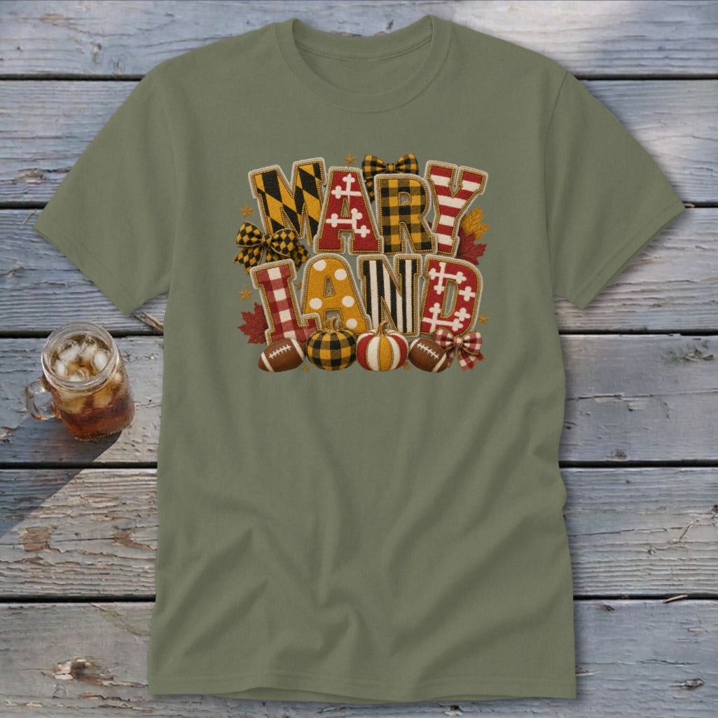 Maryland Faux Chenille Fall Patch Classic Tee