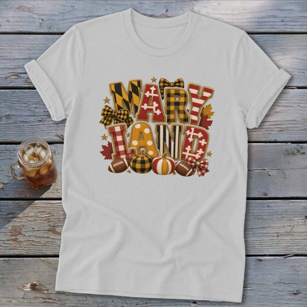 Maryland Faux Chenille Fall Patch Softstyle Tee