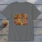Maryland Faux Chenille Fall Patch V-neck