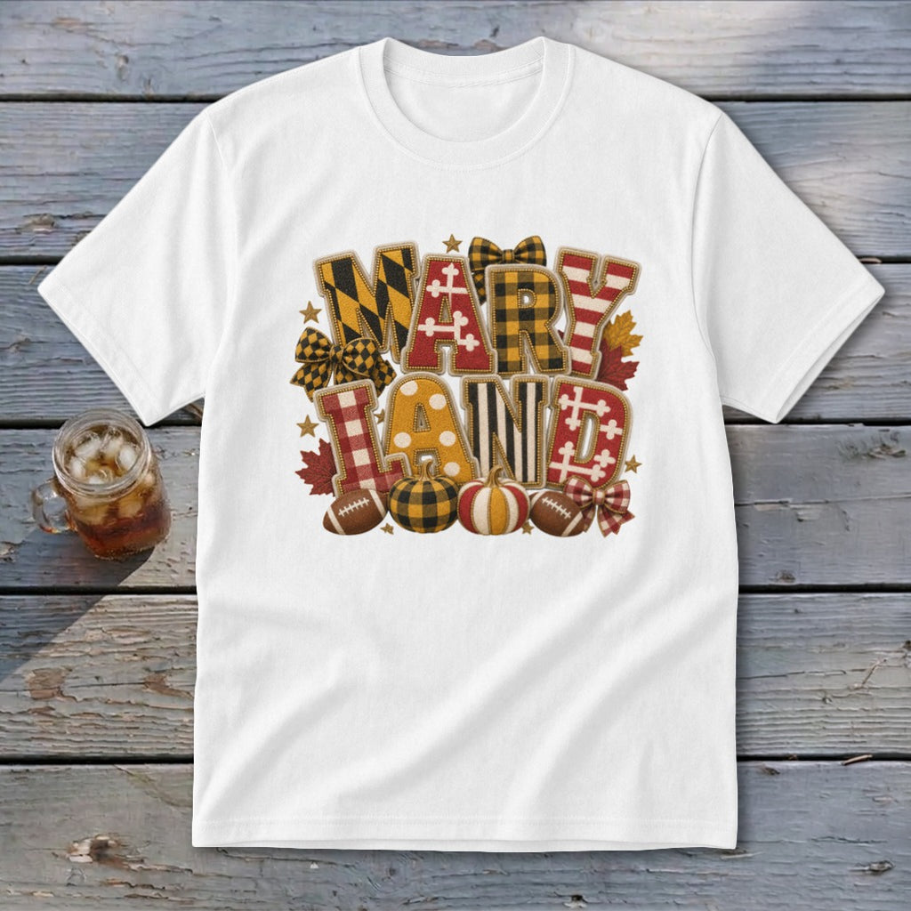 Maryland Faux Chenille Fall Patch Youth Tee