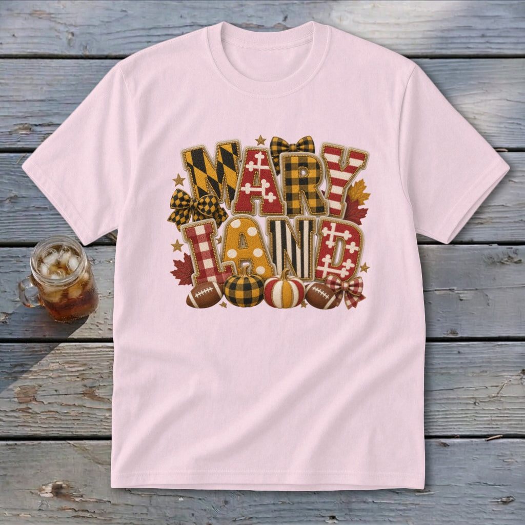 Maryland Faux Chenille Fall Patch Youth Tee