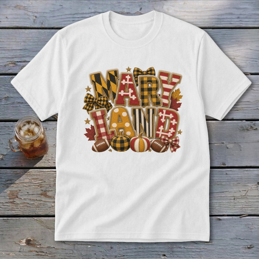 Maryland Faux Chenille Fall Patch Youth Tee