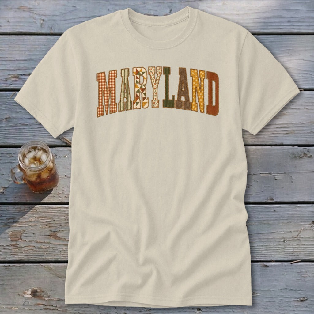 Maryland Faux Embroidery Letters Classic Tee