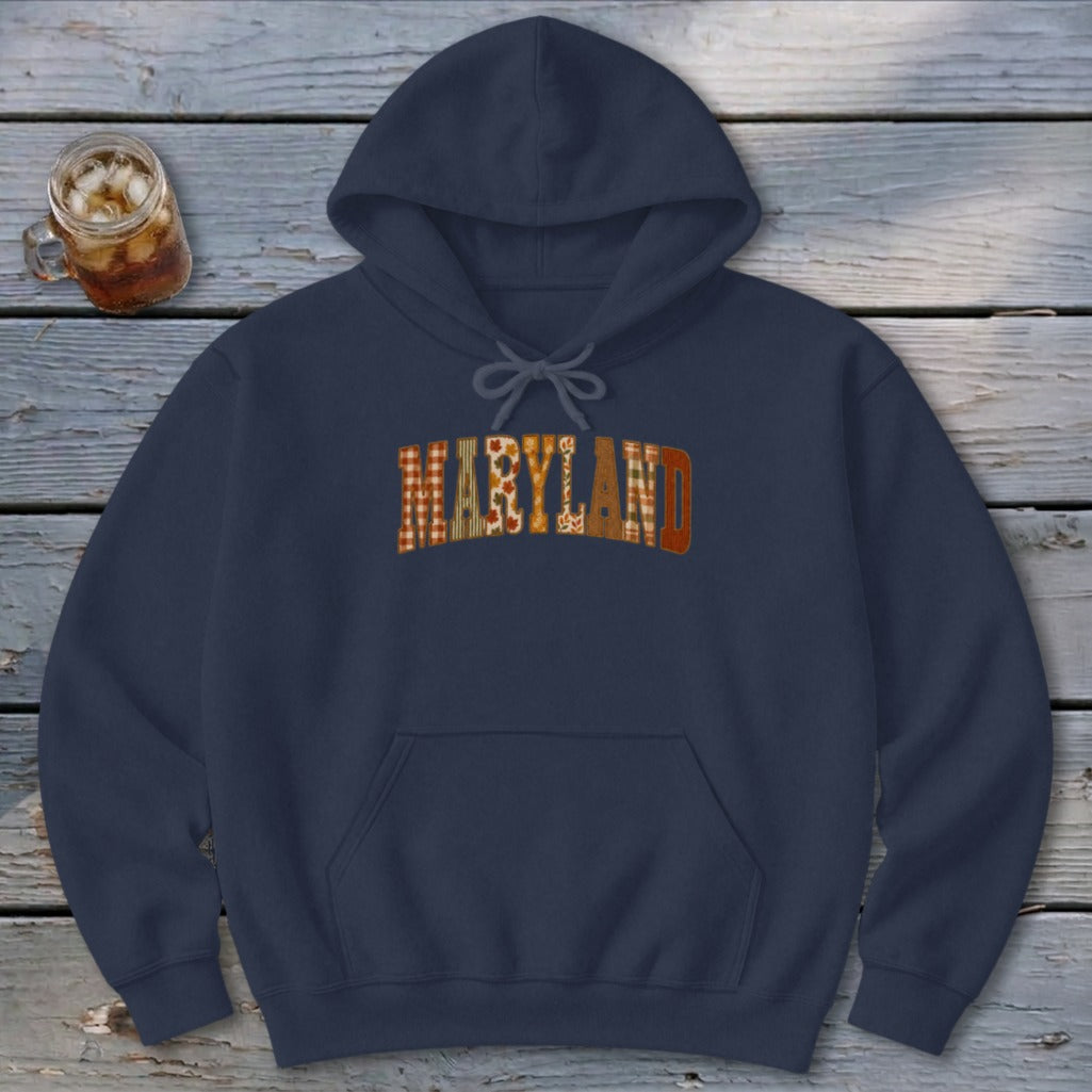 Maryland Faux Embroidery Letters Hoodie