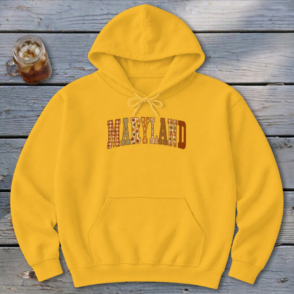 Maryland Faux Embroidery Letters Hoodie