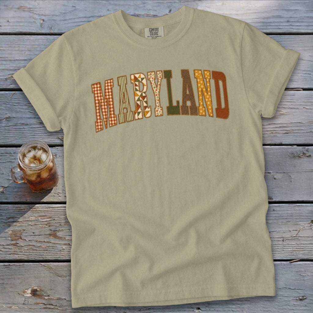 Maryland Faux Embroidery Letters Signature Tee
