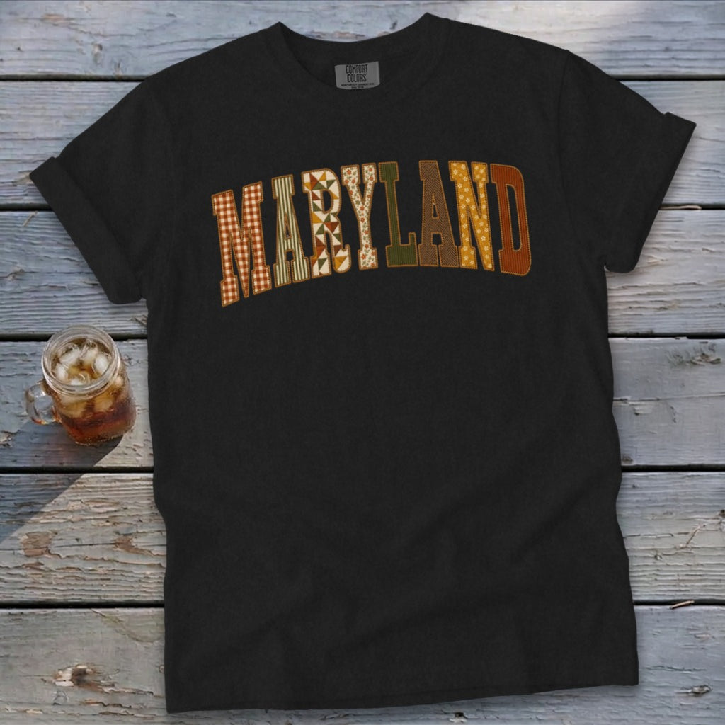 Maryland Faux Embroidery Letters Signature Tee