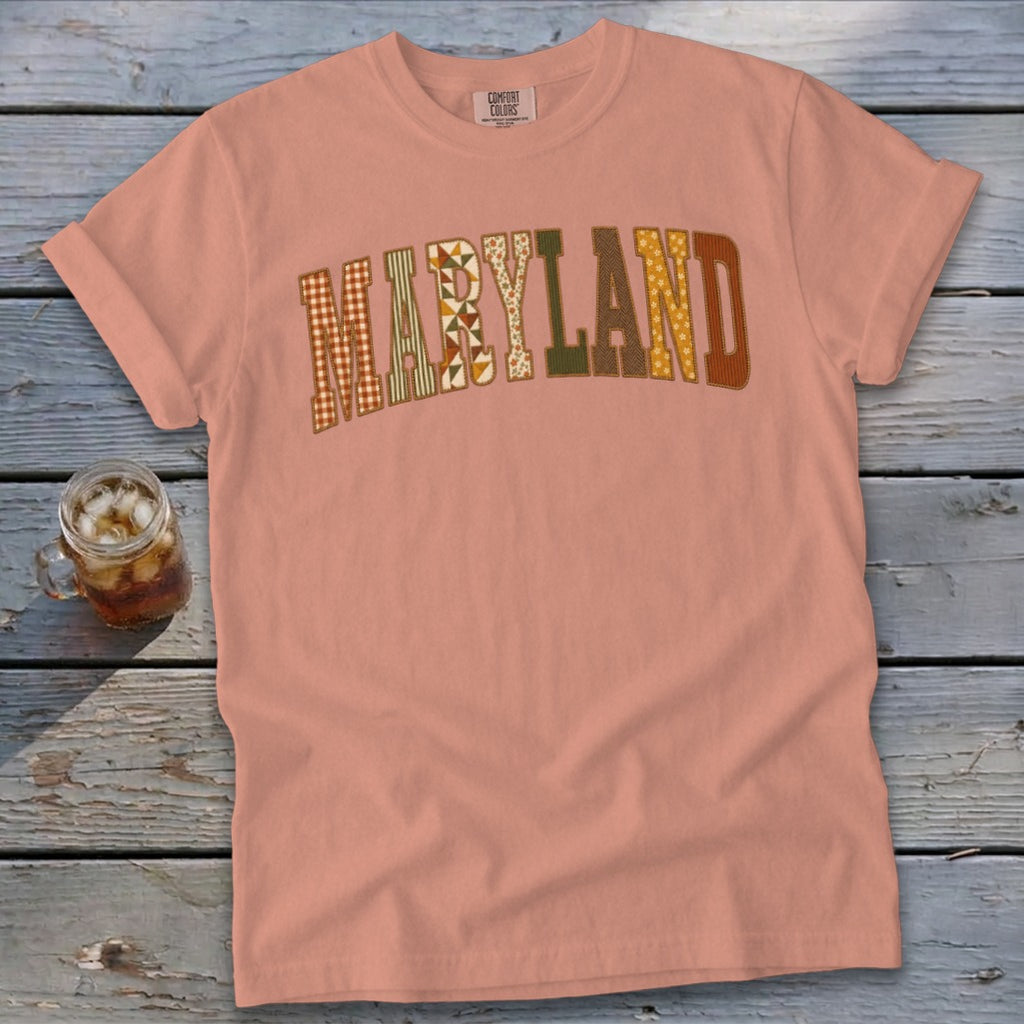 Maryland Faux Embroidery Letters Signature Tee