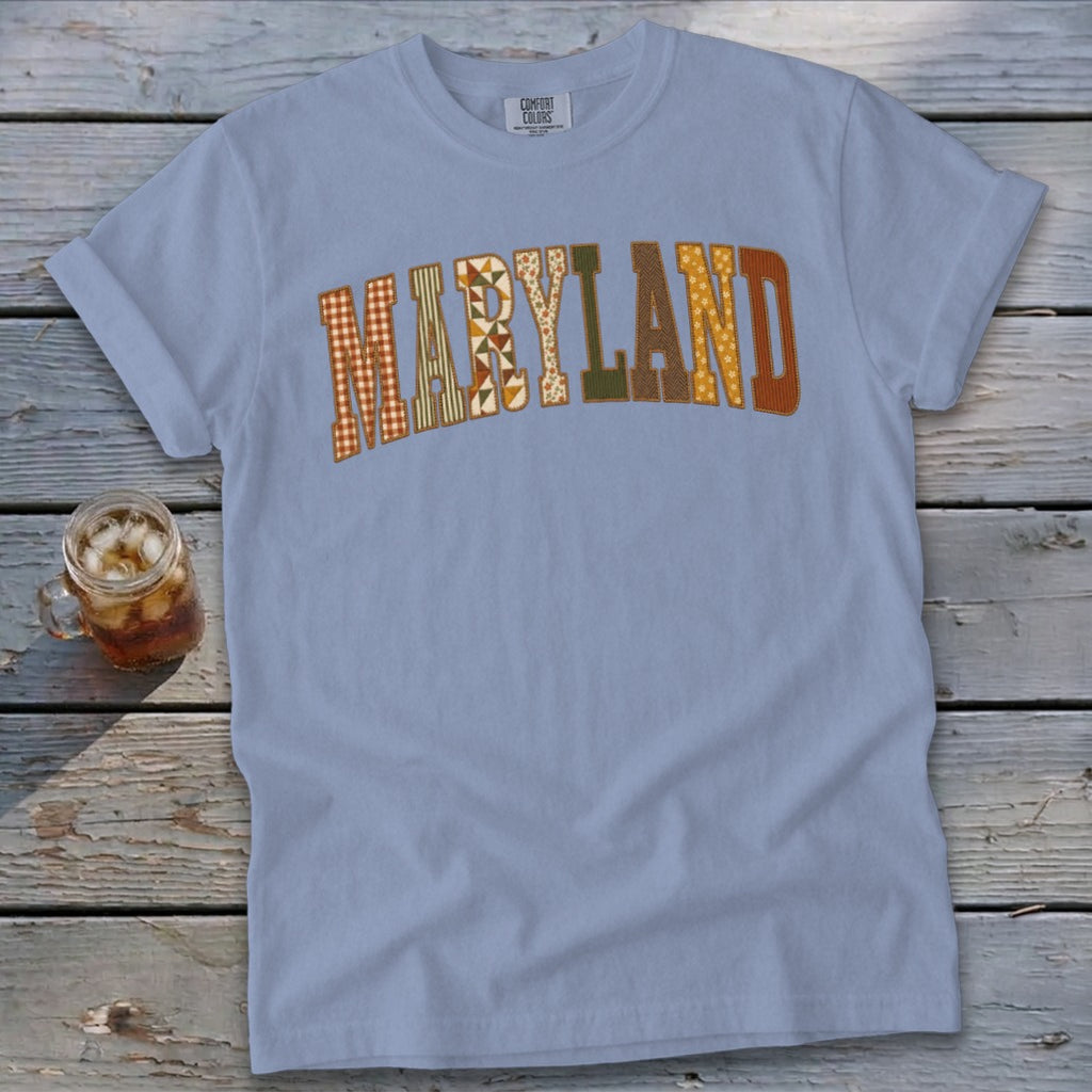 Maryland Faux Embroidery Letters Signature Tee