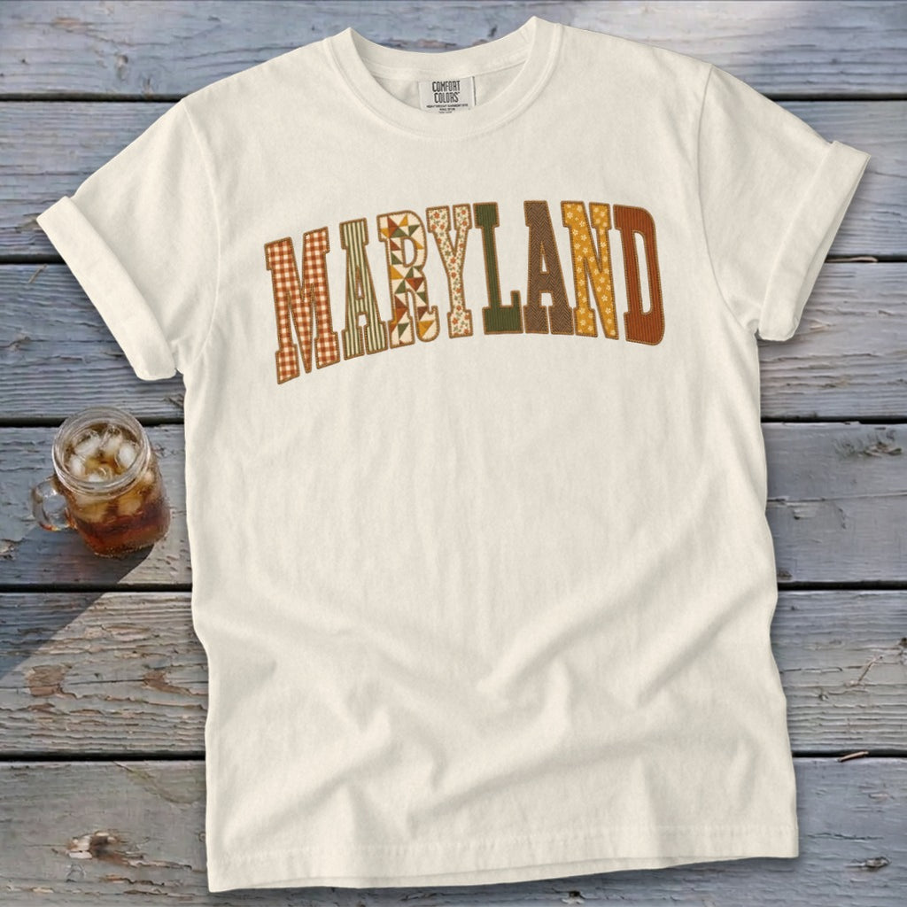 Maryland Faux Embroidery Letters Signature Tee