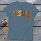 Maryland Faux Embroidery Letters Softstyle Tee