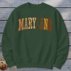 Maryland Faux Embroidery Letters Sweatshirt