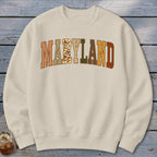 Maryland Faux Embroidery Letters Sweatshirt