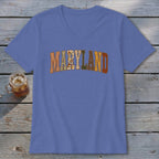 Maryland Faux Embroidery Letters V-neck